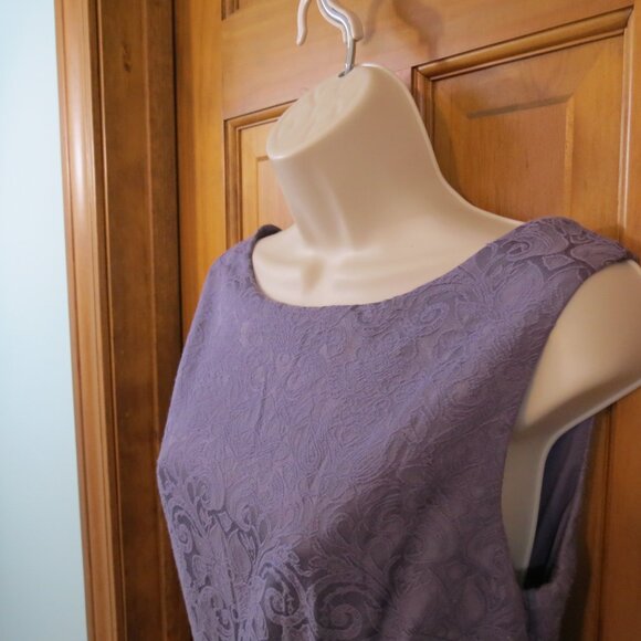 Lindy Bop Amethyst Sheath Dress Lined Quiet Luxury Sleeveless Bow Size 6 - Picture 5 of 9